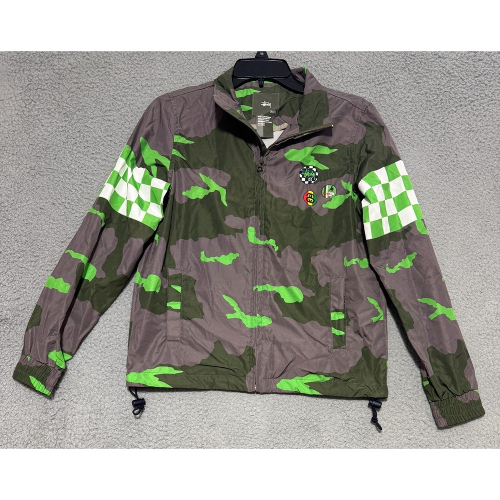 Stussy Camoflauge Camo Full Zip windbreaker jacket Womens size Medium